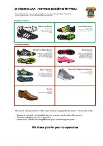 Flyer explaining permissible footwear on PNU2