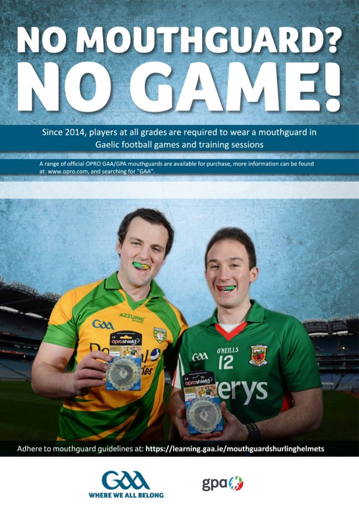 Image from the GAA stressing the importance of using a mouthguard